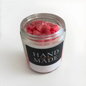 Homemade Scented Organic Soy Wax Candle 8 oz. Clear Jar.  Pink Sky Fragance